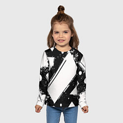 Лонгслив детский Color black white, цвет: 3D-принт — фото 2