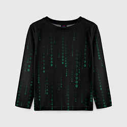 Детский лонгслив Color black turquoise