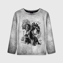 Детский лонгслив The last of us grey grunge