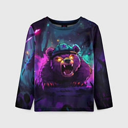 Лонгслив детский Зловещий медведь, цвет: 3D-принт