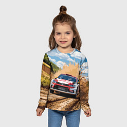 Лонгслив детский Ралли автомобиль, цвет: 3D-принт — фото 2