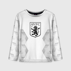 Лонгслив детский Aston Villa white poly, цвет: 3D-принт