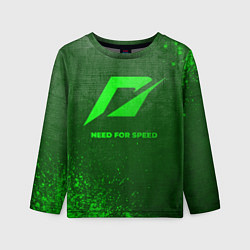 Детский лонгслив Need for Speed - green gradient