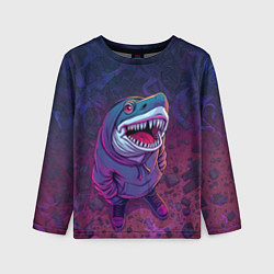 Лонгслив детский Акула в балахоне, цвет: 3D-принт