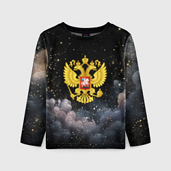 Лонгслив детский Герб России на черном небе, цвет: 3D-принт