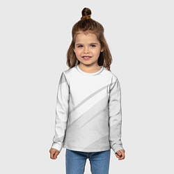 Лонгслив детский Светлый серый текстура с полосой, цвет: 3D-принт — фото 2