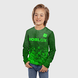 Лонгслив детский Roblox - green gradient посередине, цвет: 3D-принт — фото 2