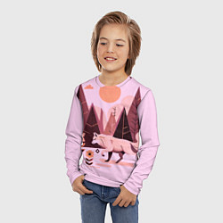 Лонгслив детский Волк и магический цветок, цвет: 3D-принт — фото 2