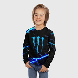 Лонгслив детский Monster energy storm blue, цвет: 3D-принт — фото 2
