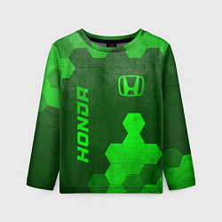 Детский лонгслив Honda - green gradient вертикально