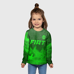 Лонгслив детский Fiat - green gradient посередине, цвет: 3D-принт — фото 2