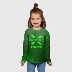 Лонгслив детский Exeed - green gradient, цвет: 3D-принт — фото 2