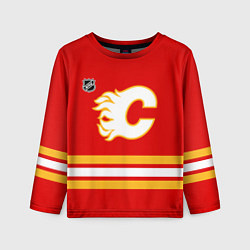 Лонгслив детский Калгари Флэймз хоккей, цвет: 3D-принт
