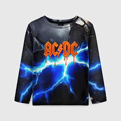 Лонгслив детский ACDC логотип из лавы на молнии, цвет: 3D-принт
