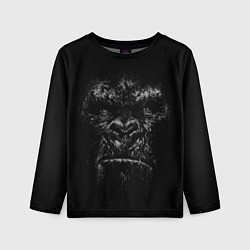 Лонгслив детский Gorilla face in the dark, цвет: 3D-принт