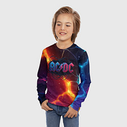 Лонгслив детский ACDC логотип в градиенте, цвет: 3D-принт — фото 2