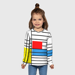 Лонгслив детский В стиле мондриана, цвет: 3D-принт — фото 2