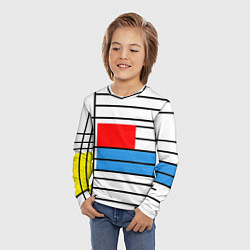 Лонгслив детский В стиле мондриана, цвет: 3D-принт — фото 2