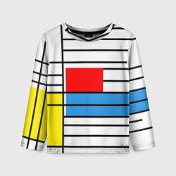 Лонгслив детский В стиле мондриана, цвет: 3D-принт