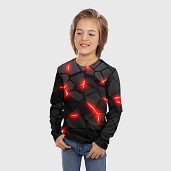 Лонгслив детский Красная неоновая броня, цвет: 3D-принт — фото 2