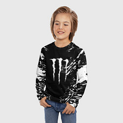 Лонгслив детский Monster energy white splash, цвет: 3D-принт — фото 2