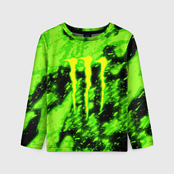 Лонгслив детский Monster energy кислотное лого, цвет: 3D-принт