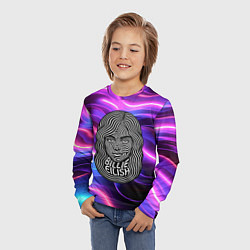 Лонгслив детский Портрет Билли Айлиш из линий, цвет: 3D-принт — фото 2