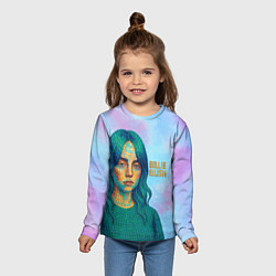 Лонгслив детский Билли Айлиш из мозаики, цвет: 3D-принт — фото 2