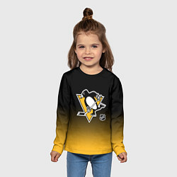 Лонгслив детский Питтсбург Пингвинз - градиент, цвет: 3D-принт — фото 2