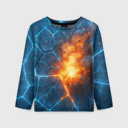Лонгслив детский Взрыв из объемных плит, цвет: 3D-принт