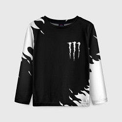 Лонгслив детский Monster energy fire white, цвет: 3D-принт