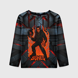 Лонгслив детский Bones в стиле дьявола с пластинкой, цвет: 3D-принт