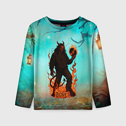 Лонгслив детский Bones в стиле демона, цвет: 3D-принт