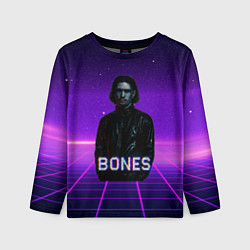 Лонгслив детский Bones retrowave, цвет: 3D-принт