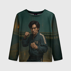 Лонгслив детский Игрок 218 в боевой стойке, цвет: 3D-принт