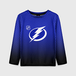 Лонгслив детский Тампа Бэй Лайтнинг - синий градиент, цвет: 3D-принт