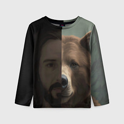 Лонгслив детский Человек-медведь, цвет: 3D-принт