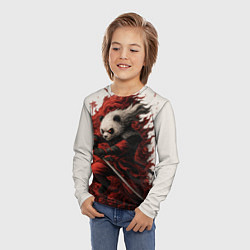 Лонгслив детский Демоническая панда самурай - нейроарт, цвет: 3D-принт — фото 2