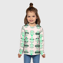 Лонгслив детский Easter turquoise, цвет: 3D-принт — фото 2