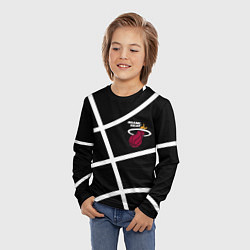 Лонгслив детский Майами Хит - баскетбольный линии, цвет: 3D-принт — фото 2