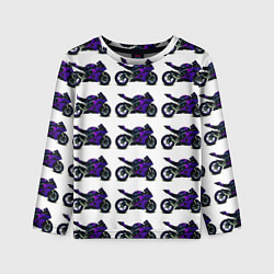 Детский лонгслив Motorcycle purple gloss