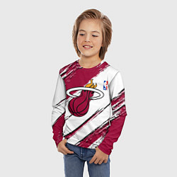 Лонгслив детский Майами Хит - линии с потертостями, цвет: 3D-принт — фото 2