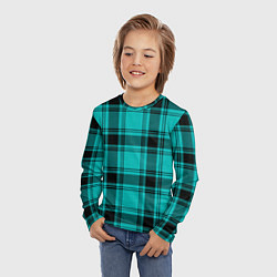 Лонгслив детский Checkered blue, цвет: 3D-принт — фото 2