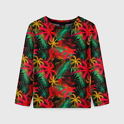 Детский лонгслив Palm yellow red