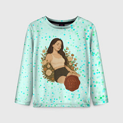 Лонгслив детский Lana Del Rey сидит в цветах, цвет: 3D-принт