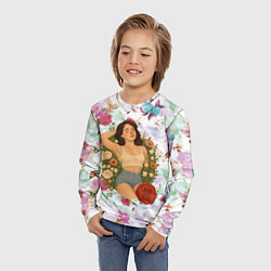 Лонгслив детский Lana Del Rey в полевых цветах, цвет: 3D-принт — фото 2