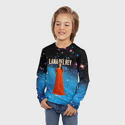 Лонгслив детский Lana Del Rey в оранжевом длинном платье, цвет: 3D-принт — фото 2