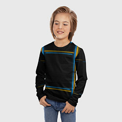 Лонгслив детский Neon yellow light blue, цвет: 3D-принт — фото 2