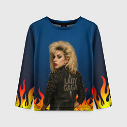 Лонгслив детский Леди Гага байкер, цвет: 3D-принт