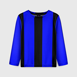 Лонгслив детский Color blue black stripes, цвет: 3D-принт